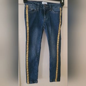 BCBGirls Gold Stripe Stretch Jeans size 6